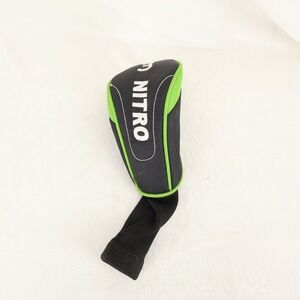 Nitro Golf 3 Fairway Wood Headcover Black Neon Green Knit Sock Trim
